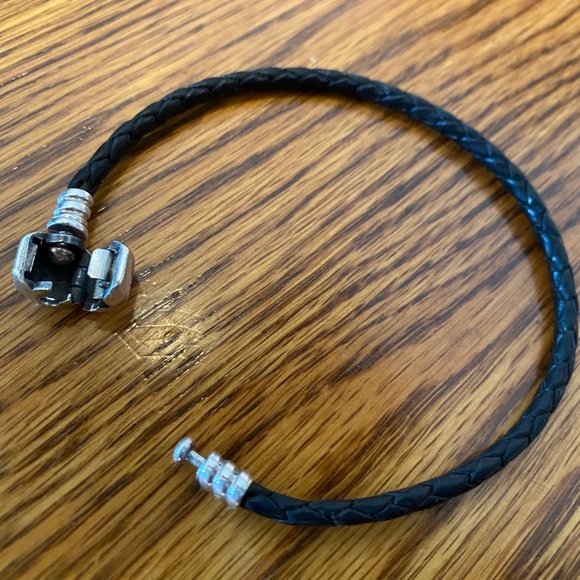 Black Leather Pandora Bracelet - Picture 3 of 3